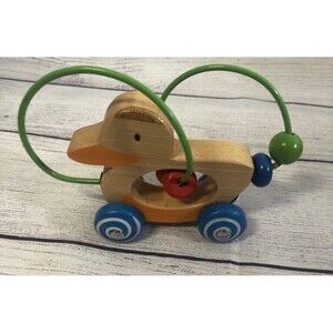 Wooden Duck Bead Maze Rolling Car